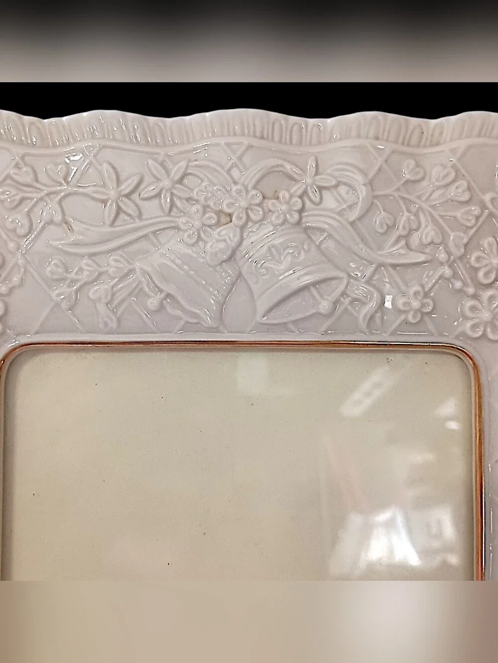 Lenox Porcelain Photo Picture‎ Frame Wedding Promises 5x7 Floral Vintage Bridal